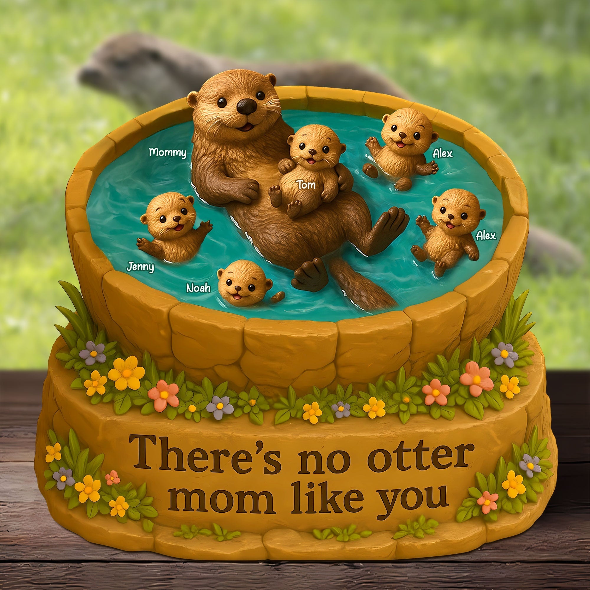 Otter Mom Plaque - Personalized Gifts For Mom 01toti180425