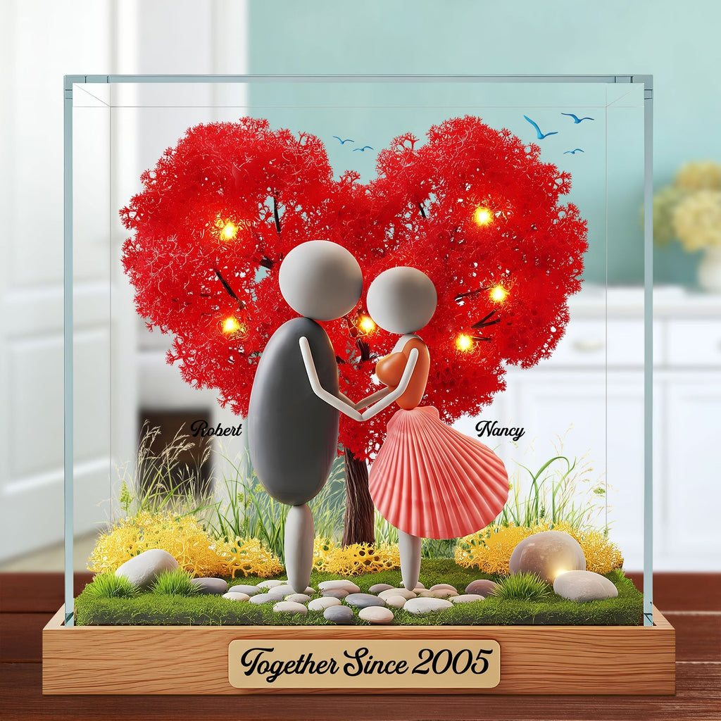 Pebble Couple Plaque - Personalized Gifts For Couple 01nati020625