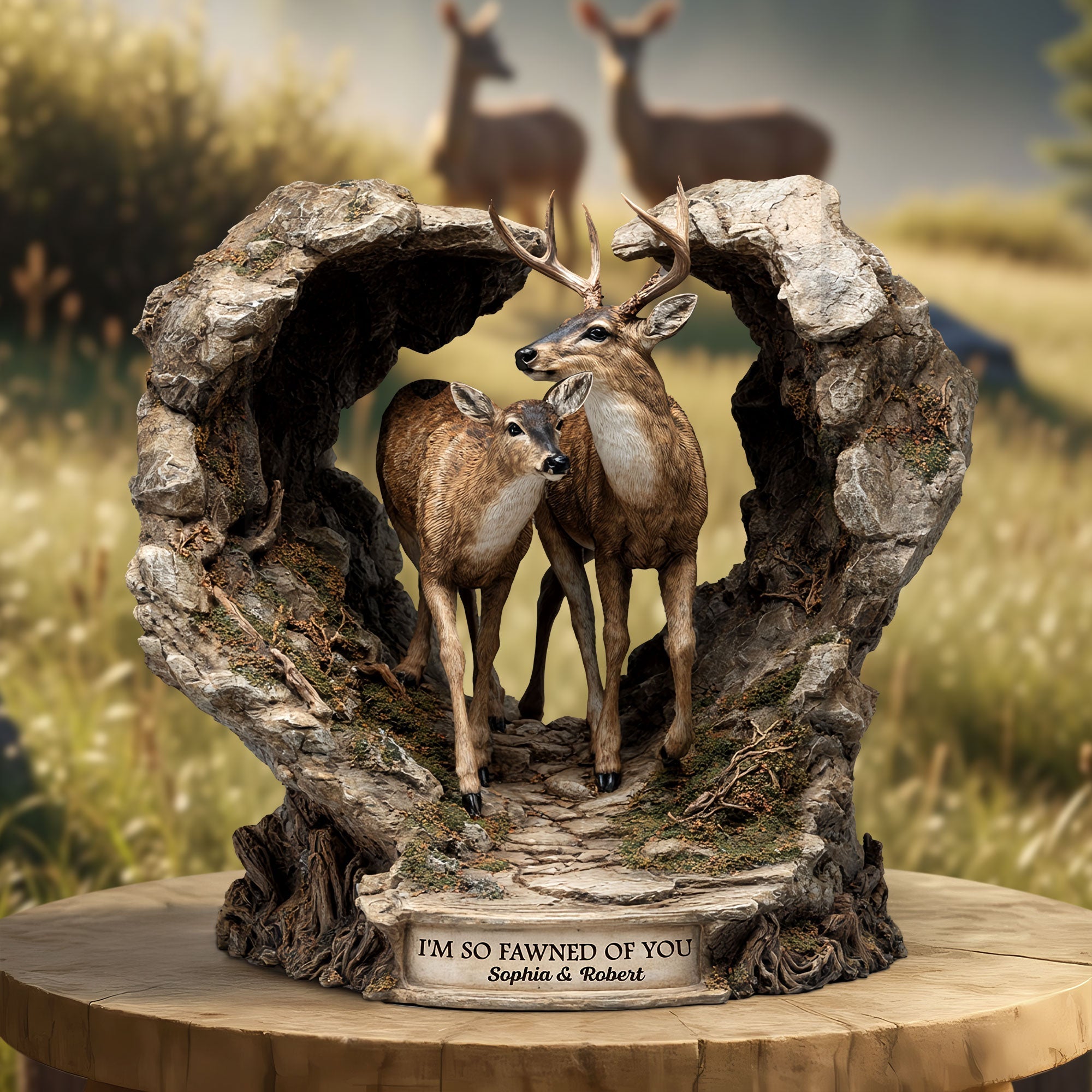 Deer Couple Plaque - Personalized Gifts For Couple 04tgti090625