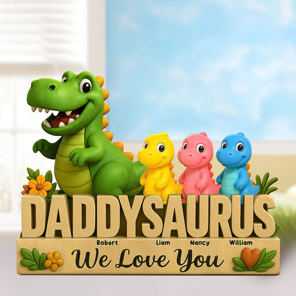 Dinosaur Dad Plaque - Personalized Gifts For Dad 01nati160425