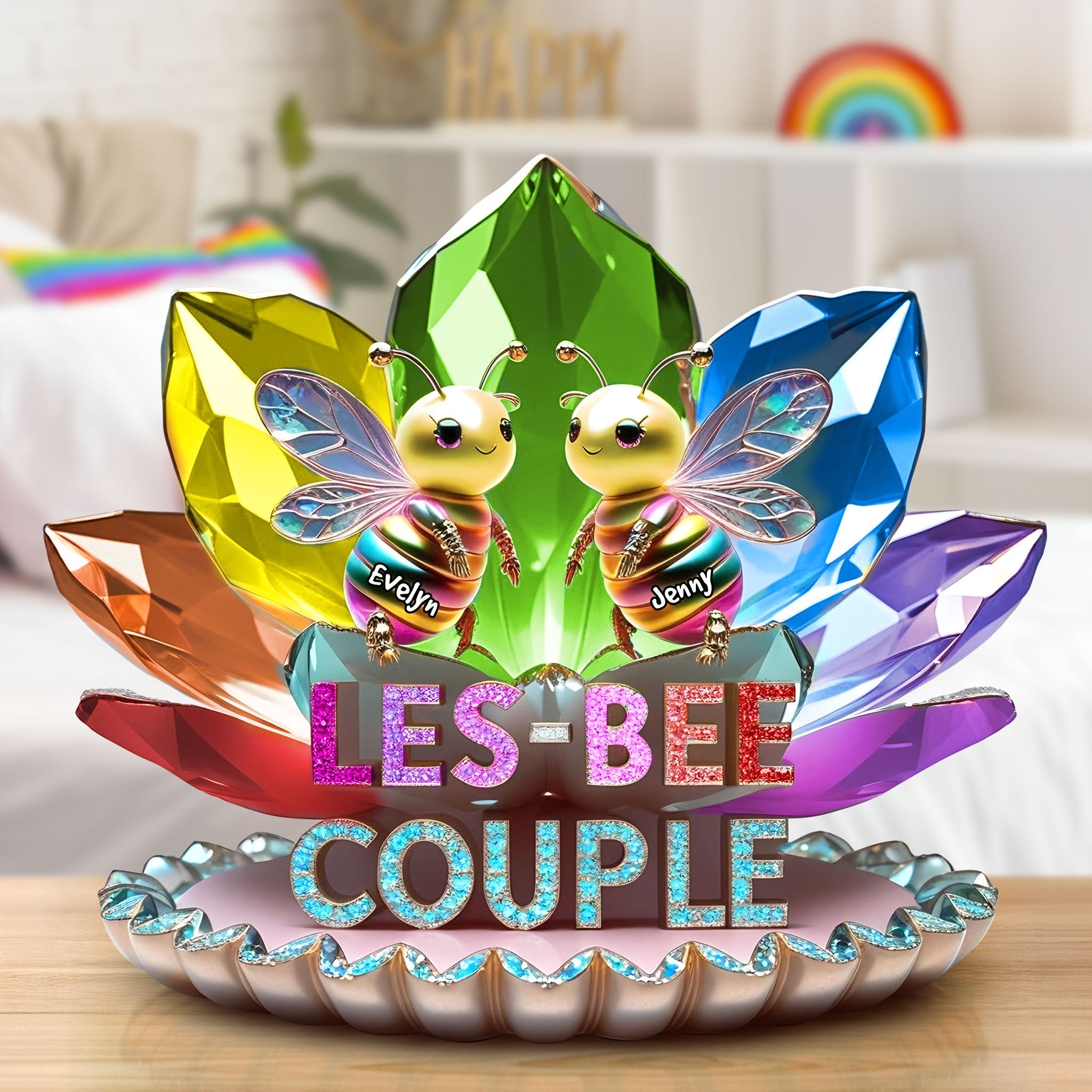 Bee Couple Acrylic Plaque - Personalized Gifts For LGBT Couple 05TGTI280525