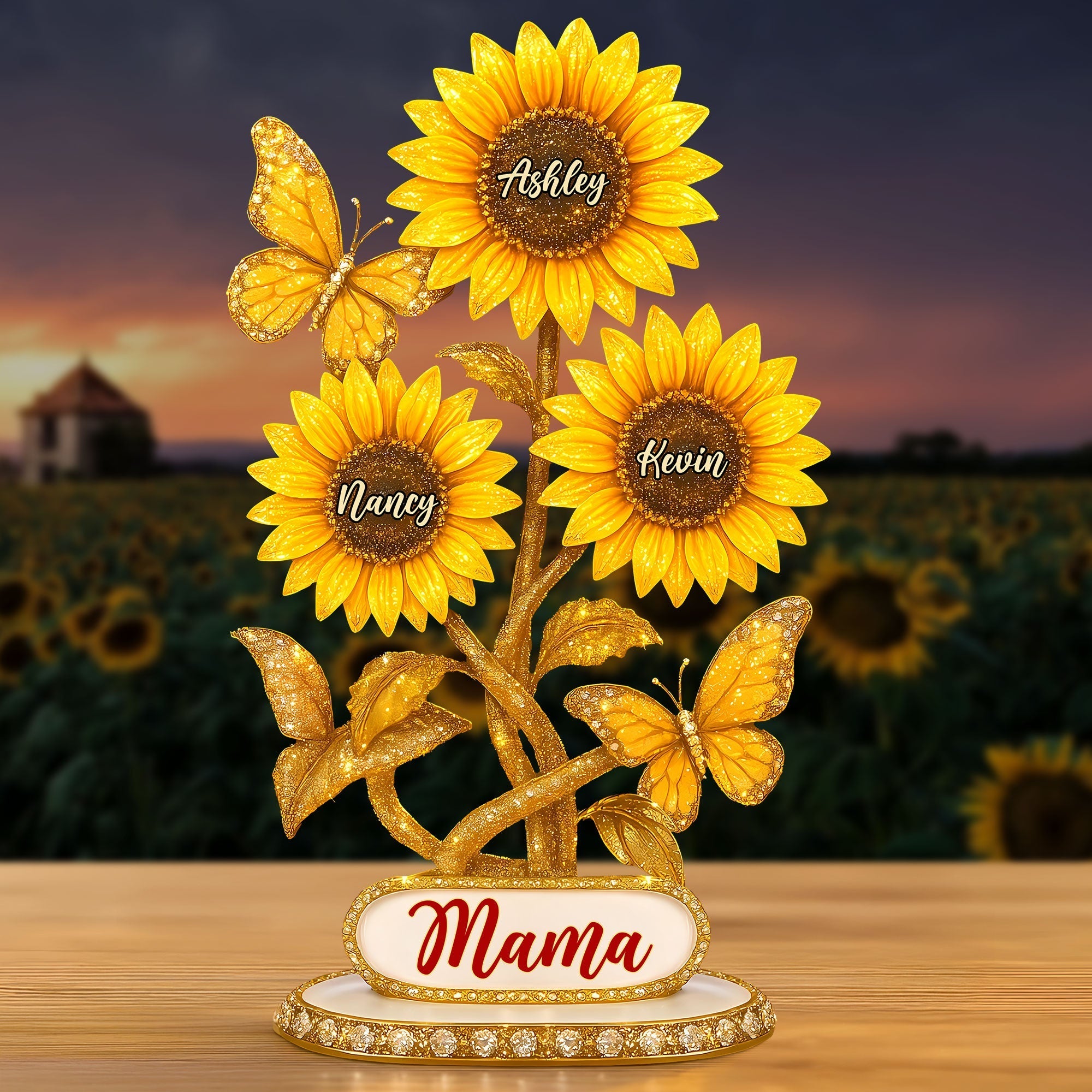 Personalized Gifts For Mom Plaque Sunflower Mama 02xqti140425