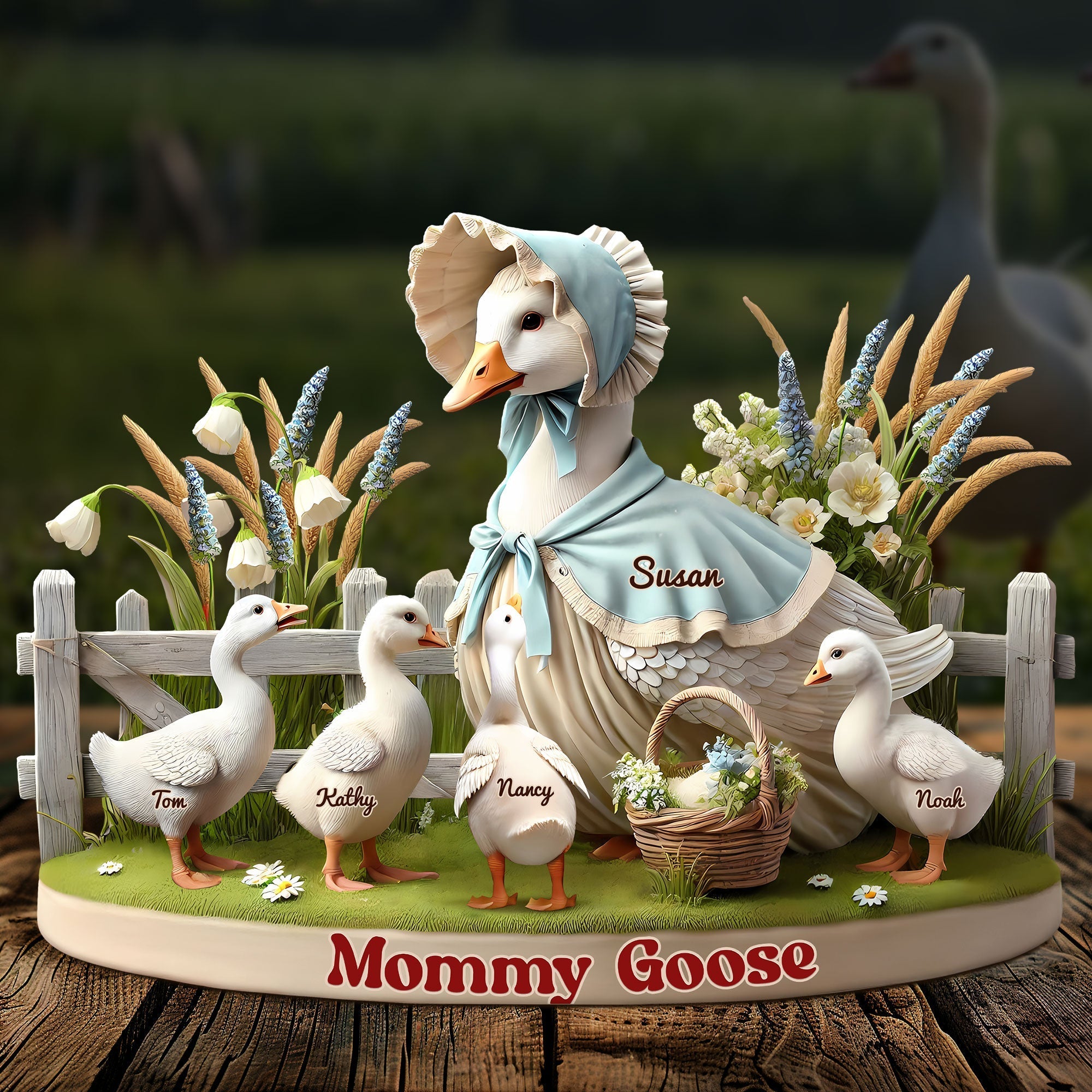 Goose Mom Plaque - Personalized Gifts For Mom 05qhti180425 Bonnet lady
