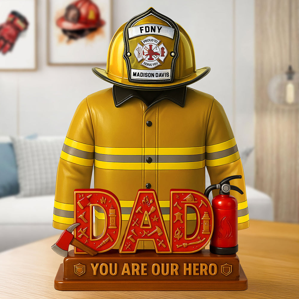 Firefighter Dad Acrylic Plaque - Personalized Gifts For Dad 01OHTI150525