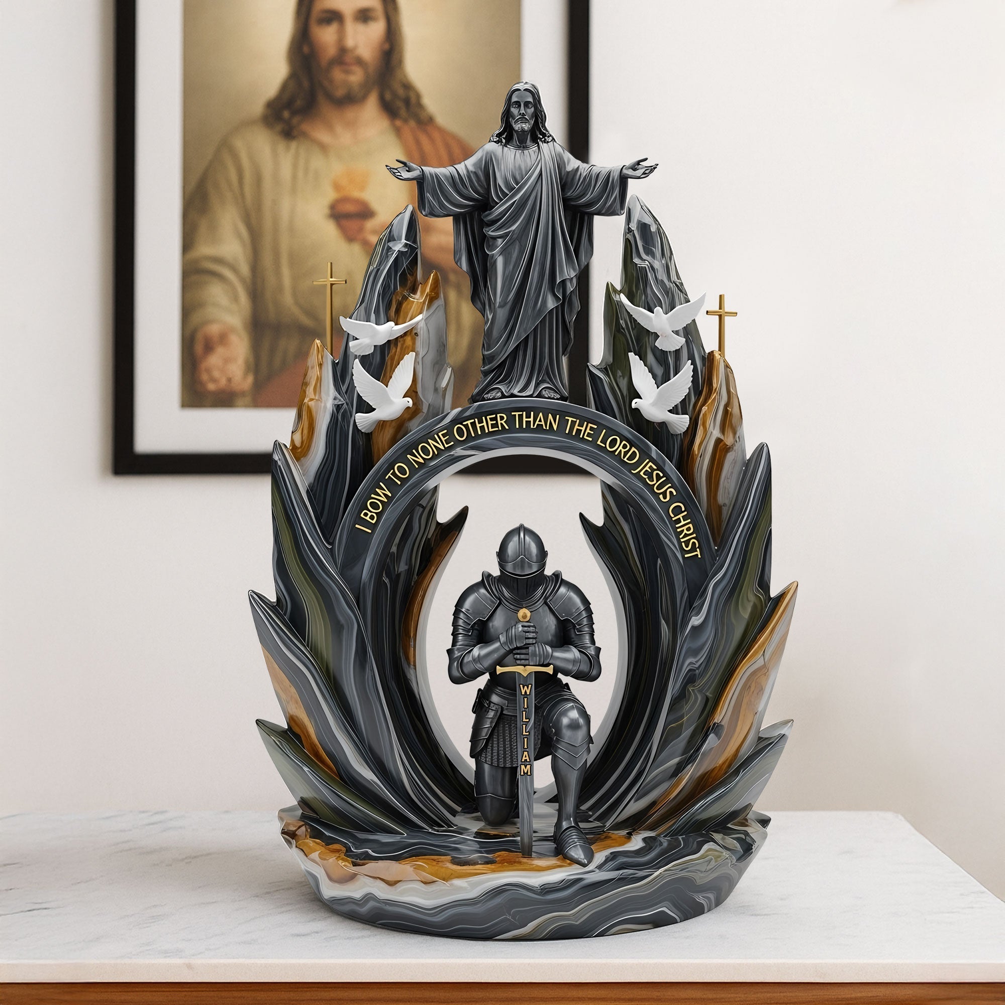 Kneeling Knight Plaque - Personalized Gifts For Jesus Lovers 05tgti070725