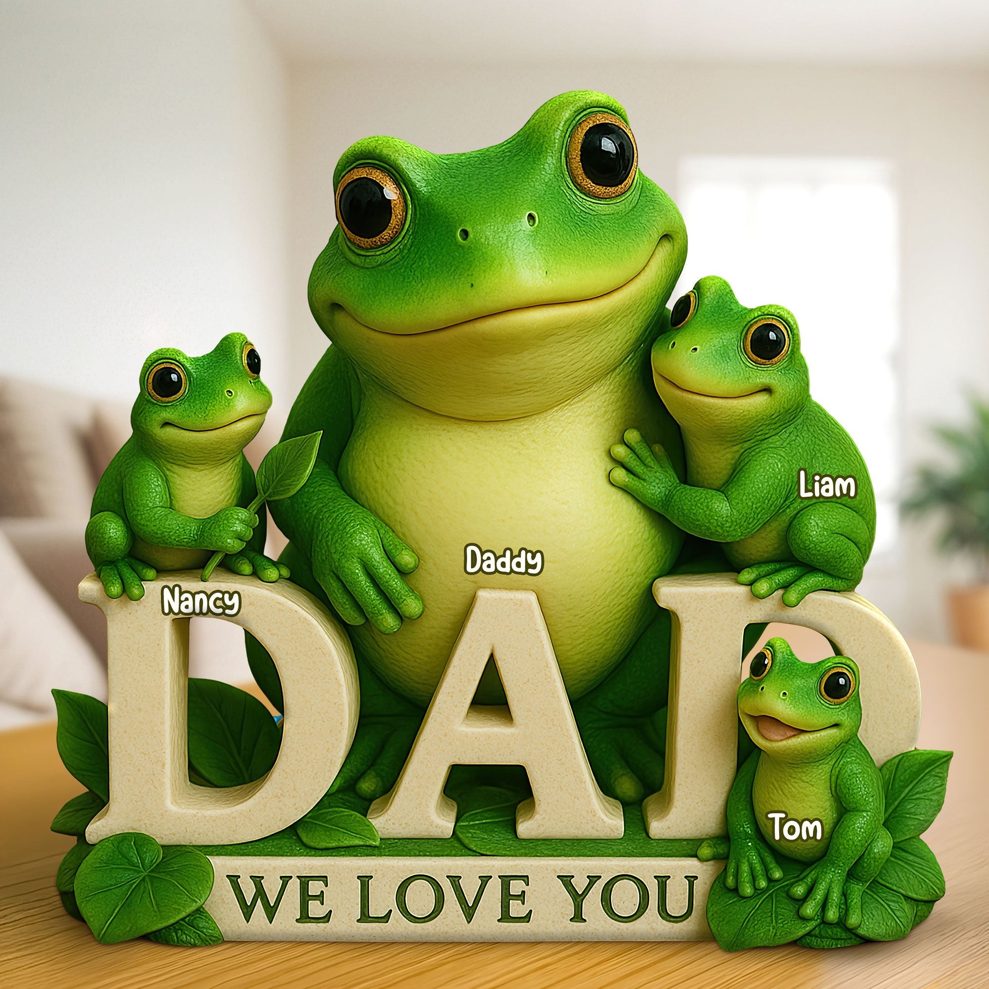Frog Dad Plaque - Personalized Gifts For Dad 02huti100525