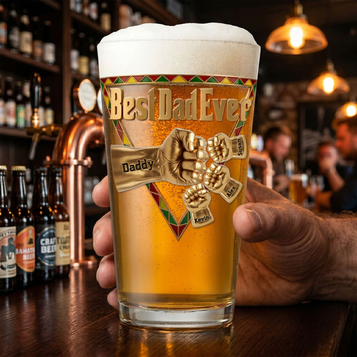 Best Dad Ever Beer Glass - Personalized Gifts For Dad 06huti230526