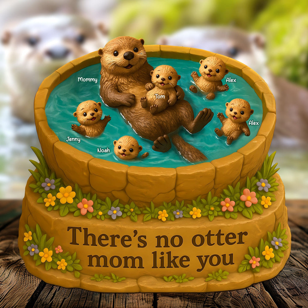 Otter Mom Plaque - Personalized Gifts For Mom 01toti180425