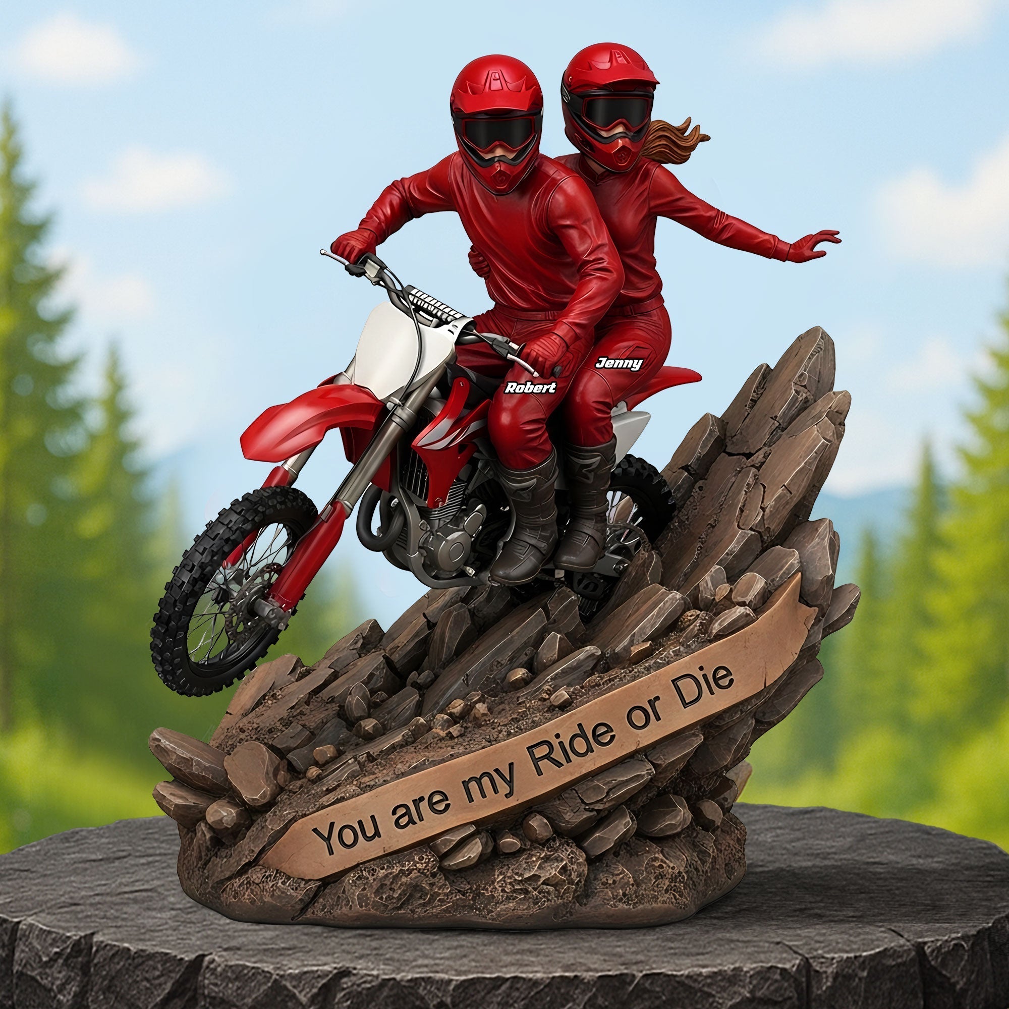 Motocross Couple Plaque - Personalized Gifts For Couple 04tgti090725