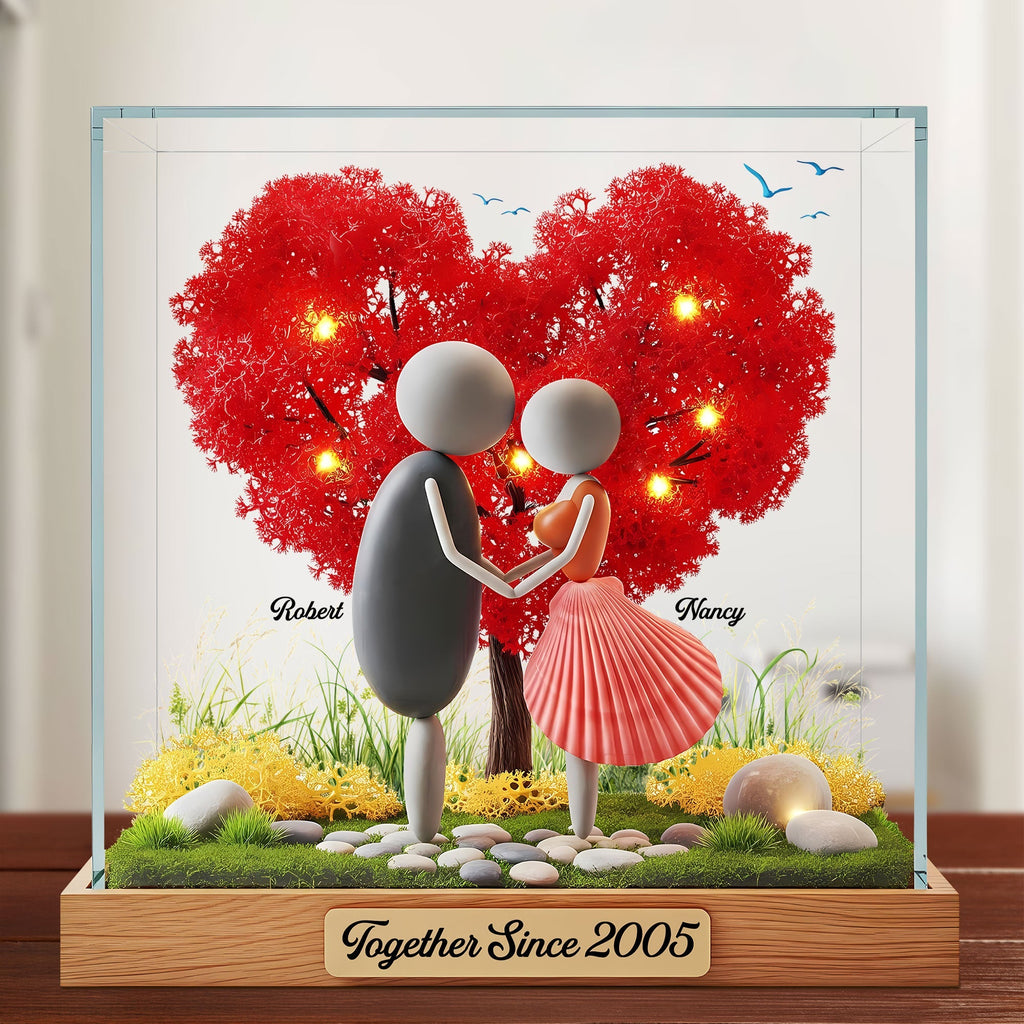 Pebble Couple Plaque - Personalized Gifts For Couple 01nati020625