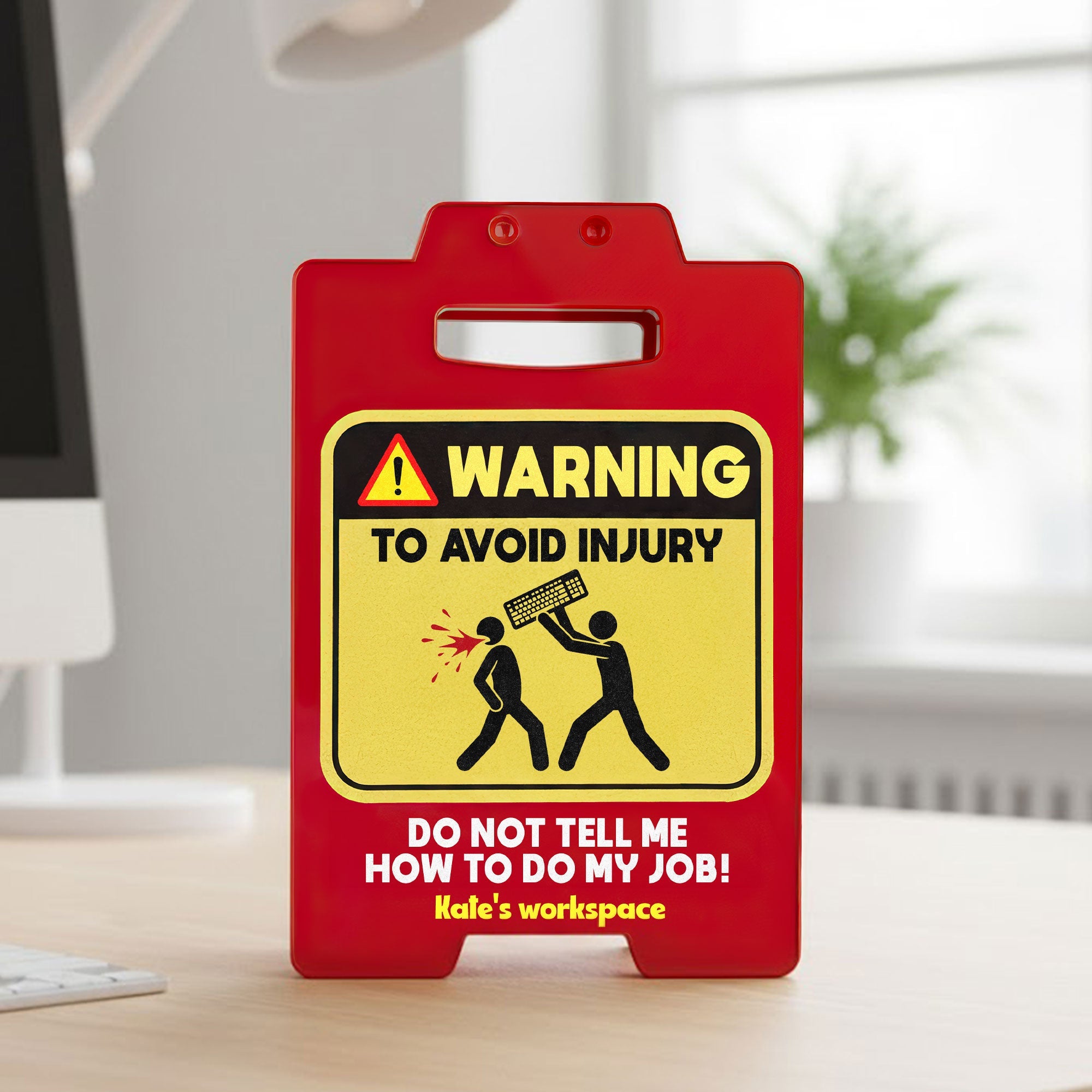 Warning Sign Coworkers Acrylic Plaque - Personalized Gifts For Coworkers Plaque 05HUTI171125