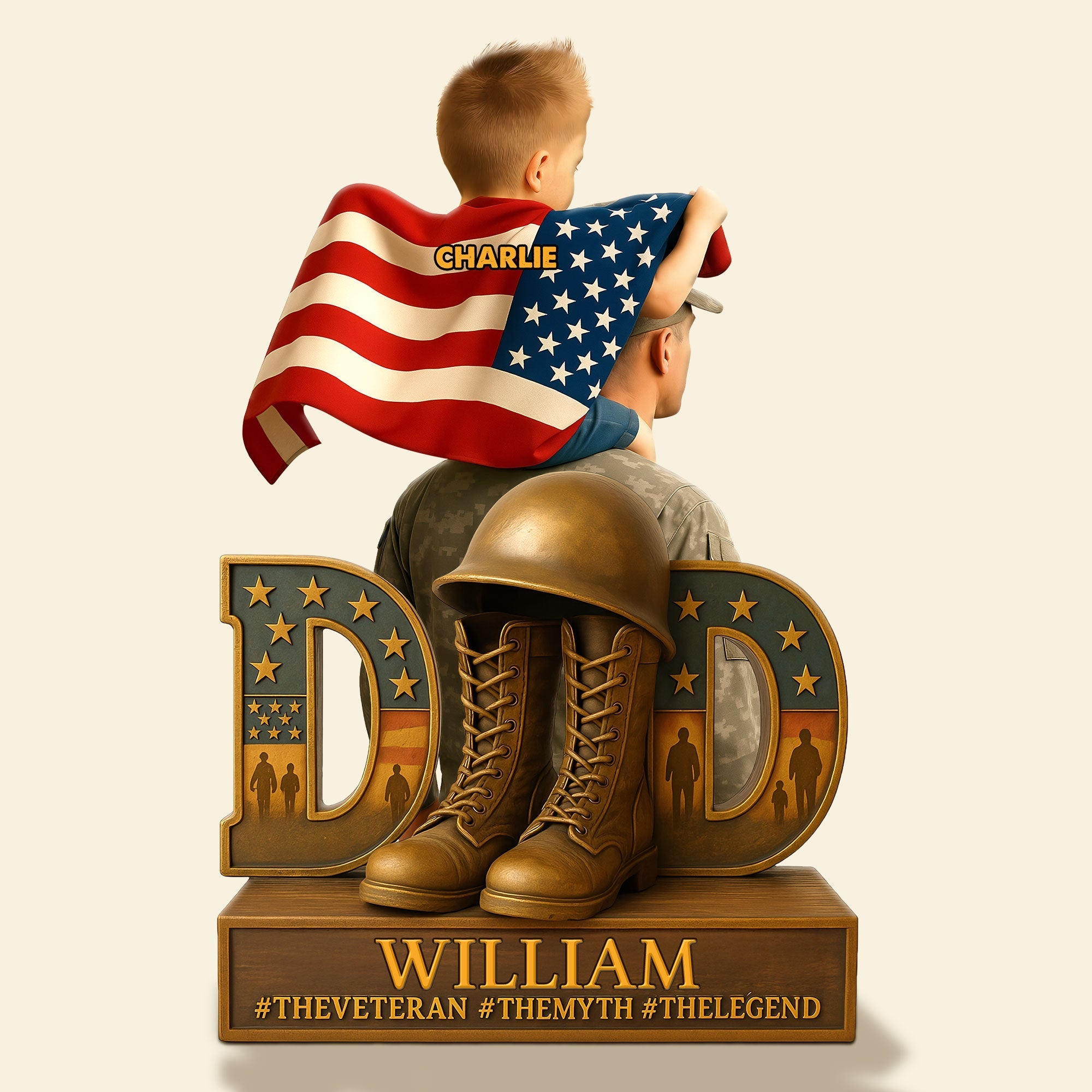 Veteran Dad Plaque - Personalized Gifts For Dad 02ohti090525