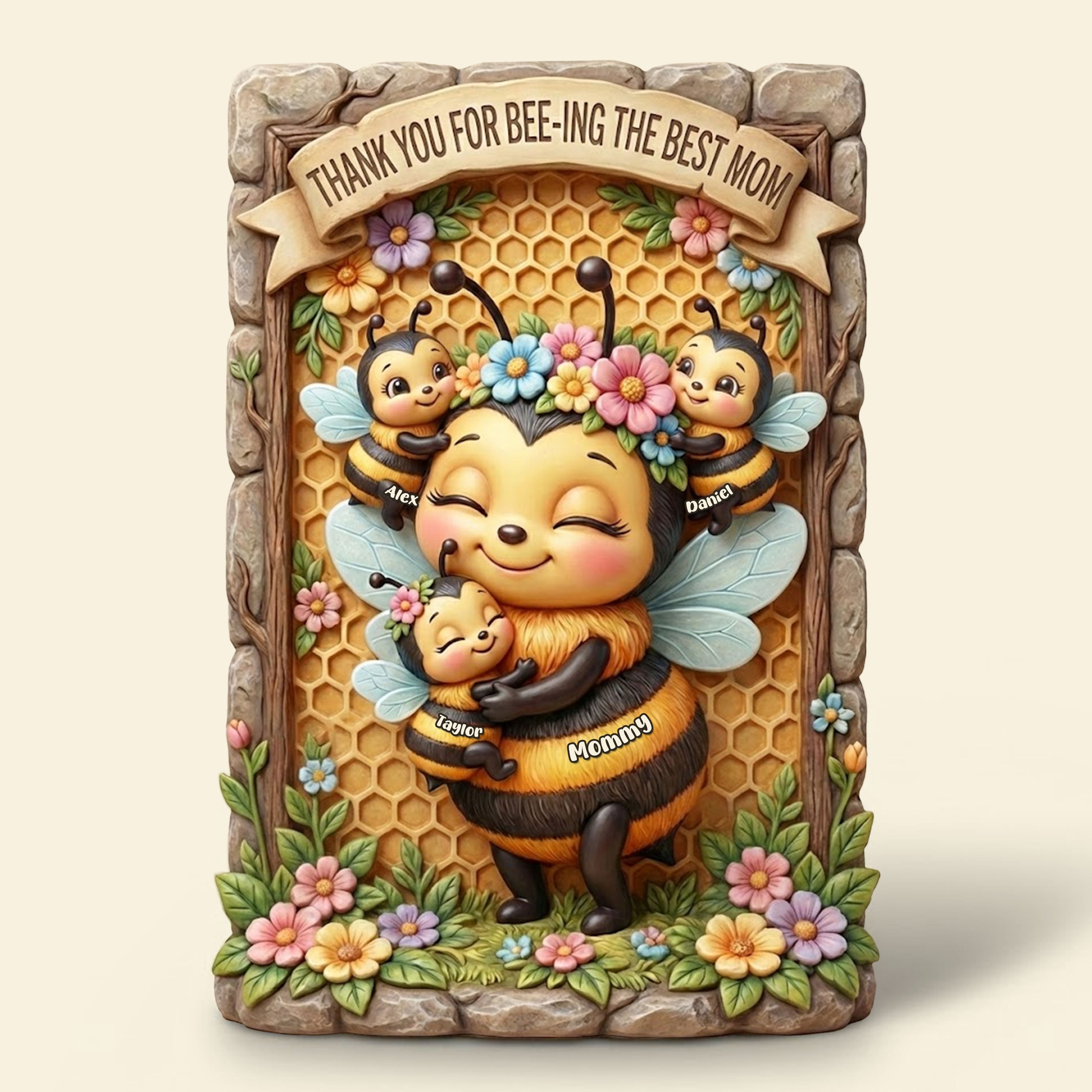 Bee-ing the Best Mom Plaque - Personalized Gift For Mom 05TOTI050226