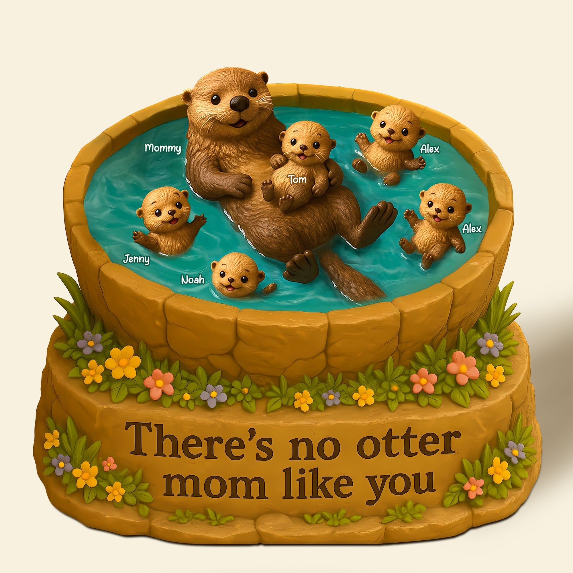 Otter Mom Plaque - Personalized Gifts For Mom 01toti180425