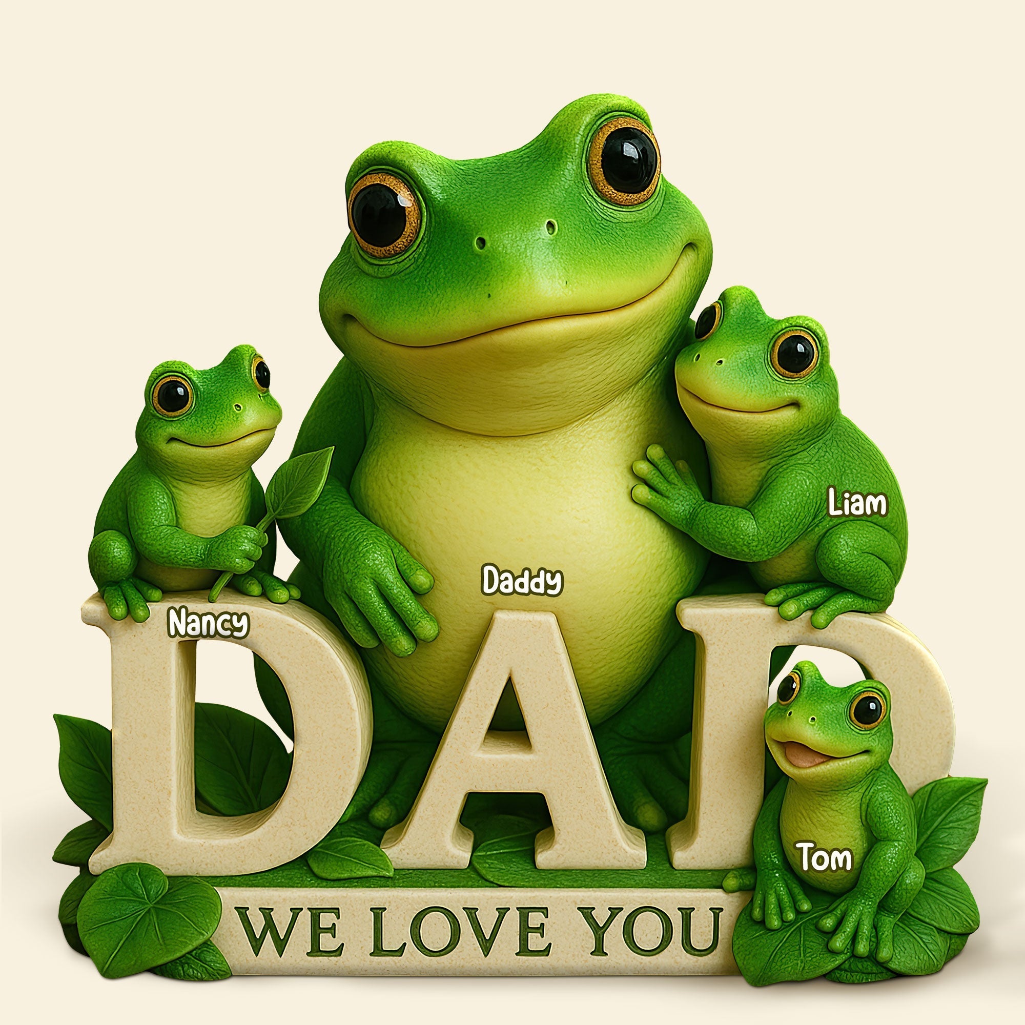 Frog Dad Plaque - Personalized Gifts For Dad 02huti100525