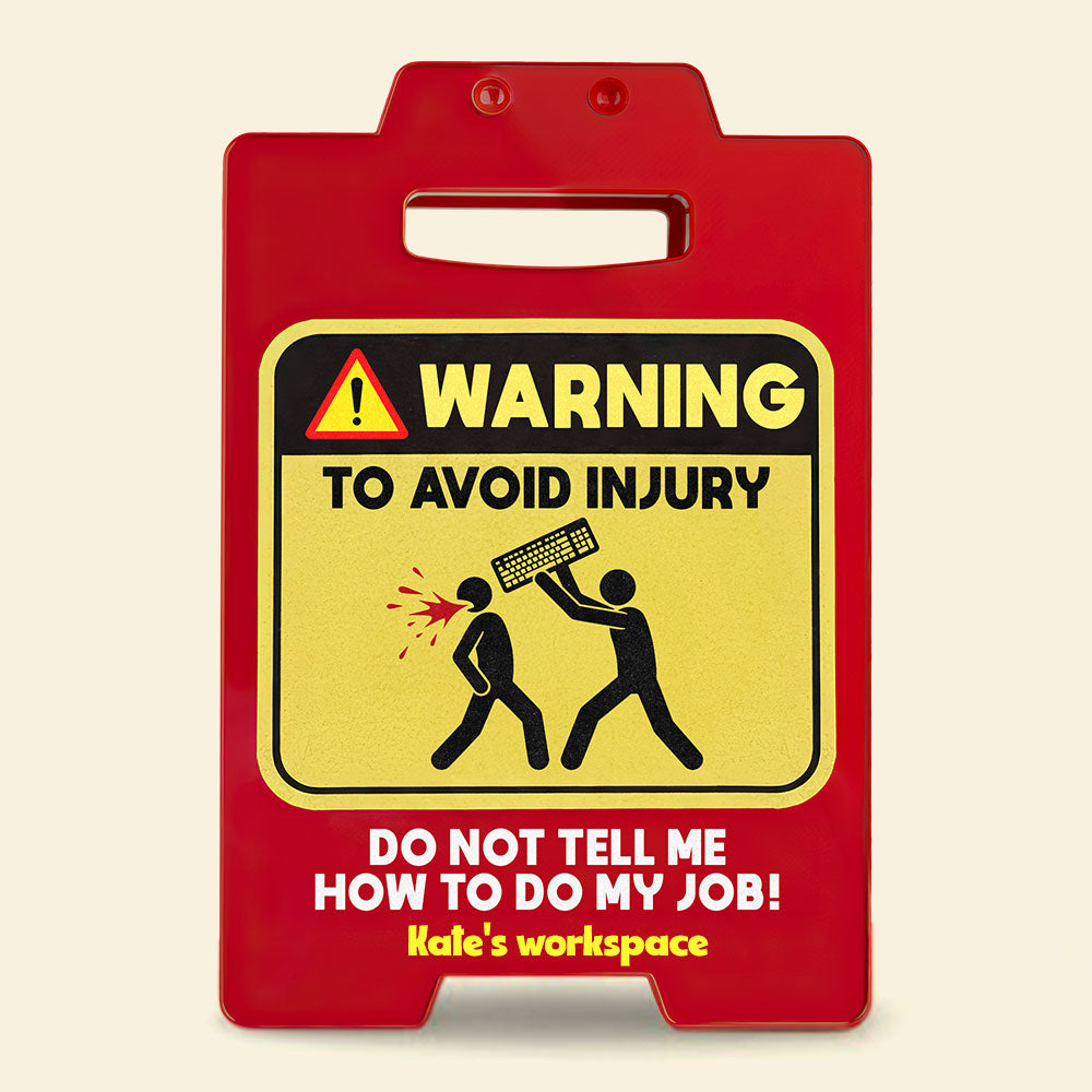 Warning Sign Coworkers Acrylic Plaque - Personalized Gifts For Coworkers Plaque 05HUTI171125