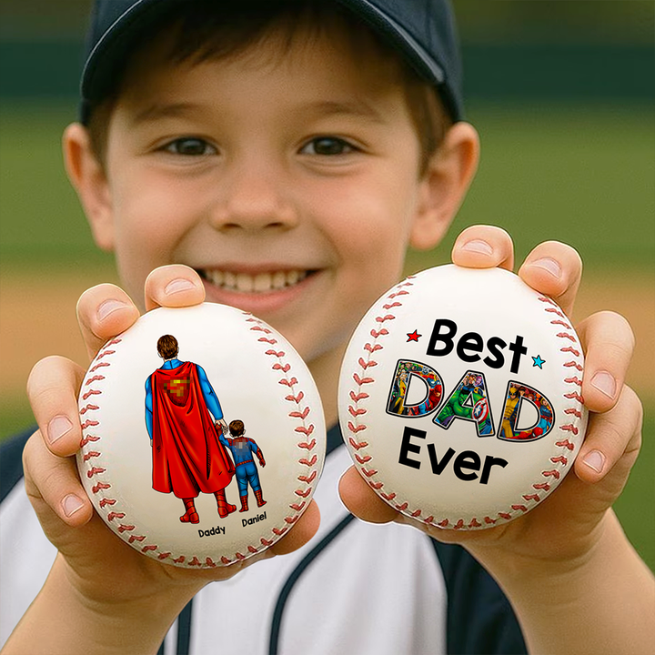 Super Powerful Dad Baseball - Personalized Gift For Dad 011ACHU290425PA