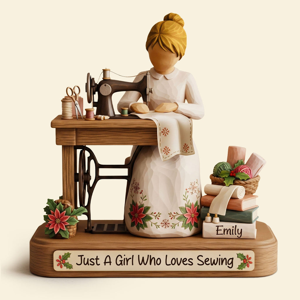 Sewing Girl Plaque - Personalized Gifts For Sewing Lovers 02pgti131025