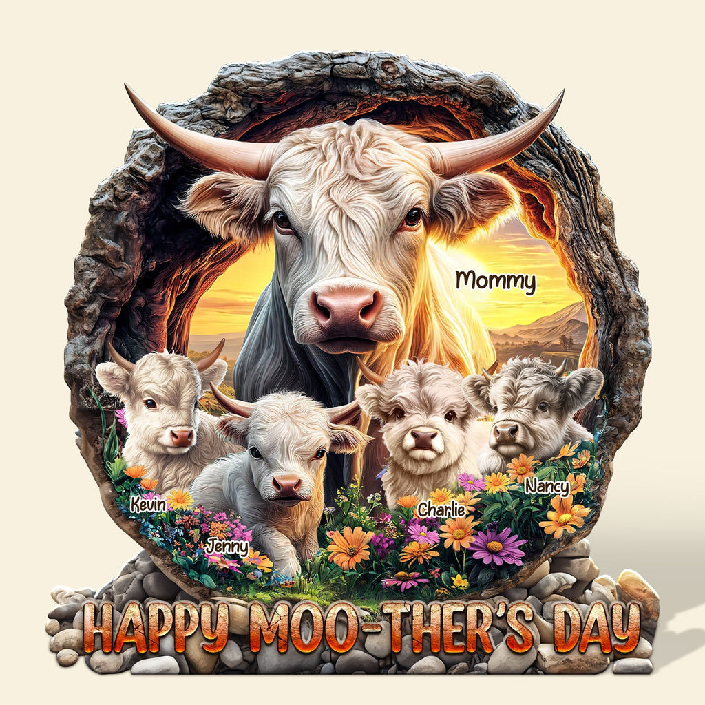 Personalized Gifts For Mom Plaque Happy Moo-ther's Day 03huti090425