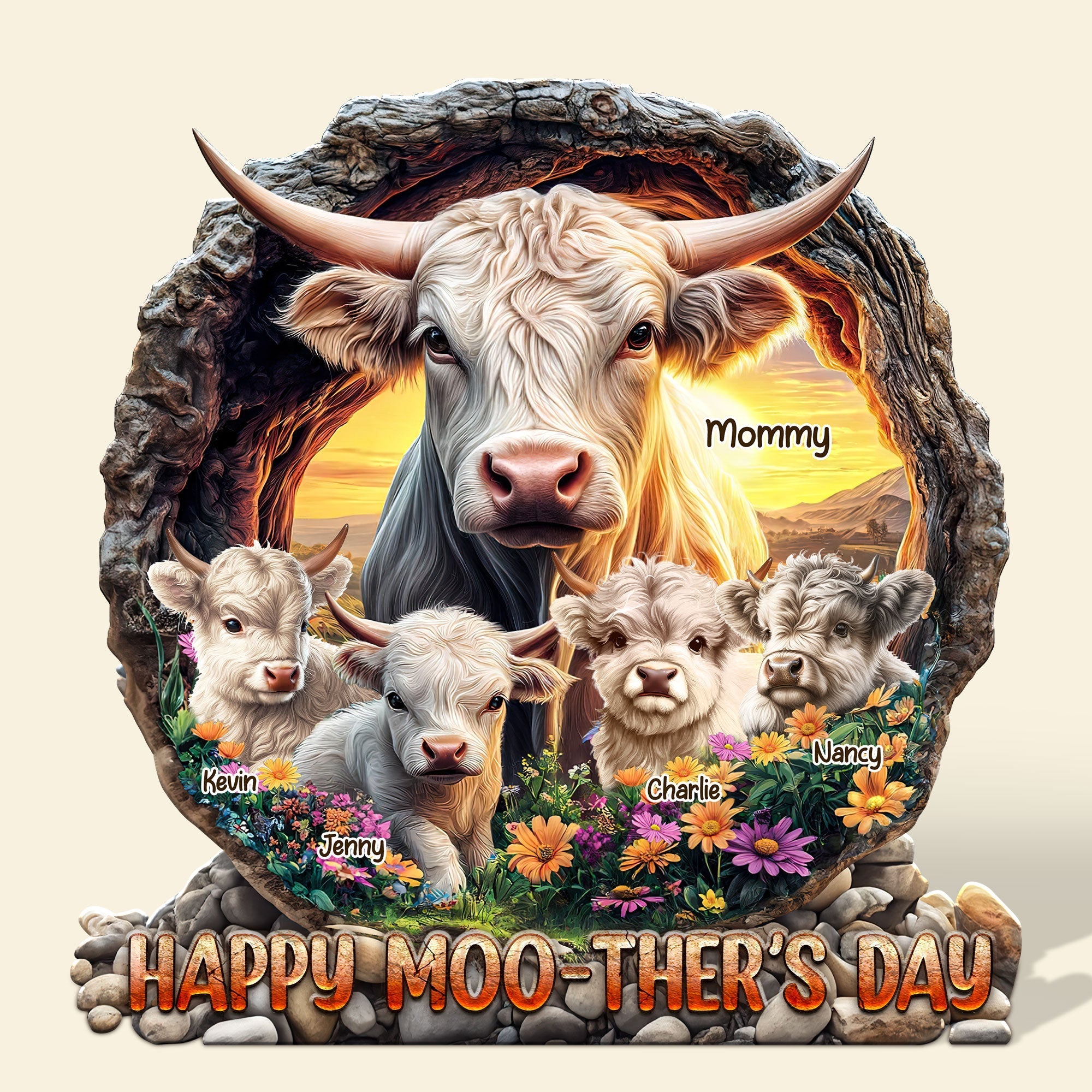 Personalized Gifts For Mom Plaque Happy Moo-ther's Day 03huti090425