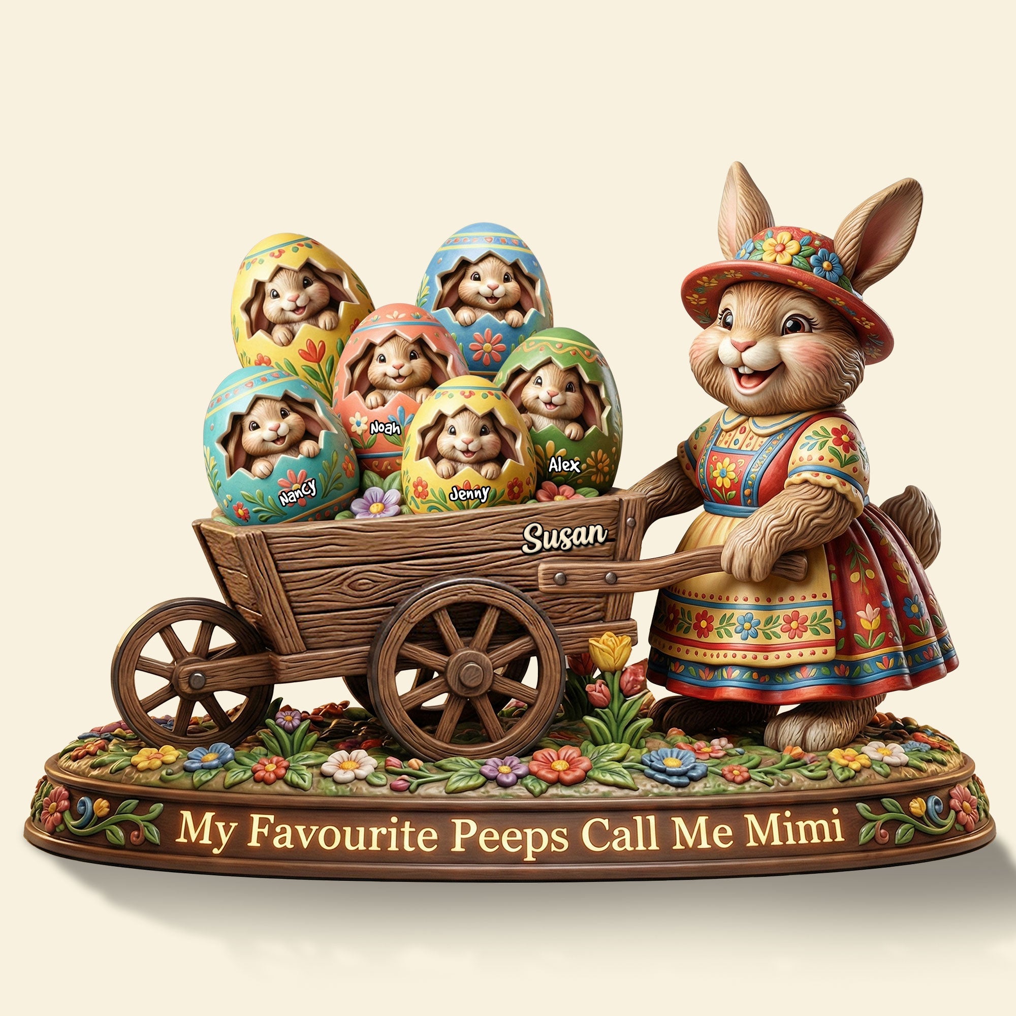 Easter Day Bunny Acrylic Plaque - Personalized Gifts For Grandma, Mommy Plaque 03PATI290126