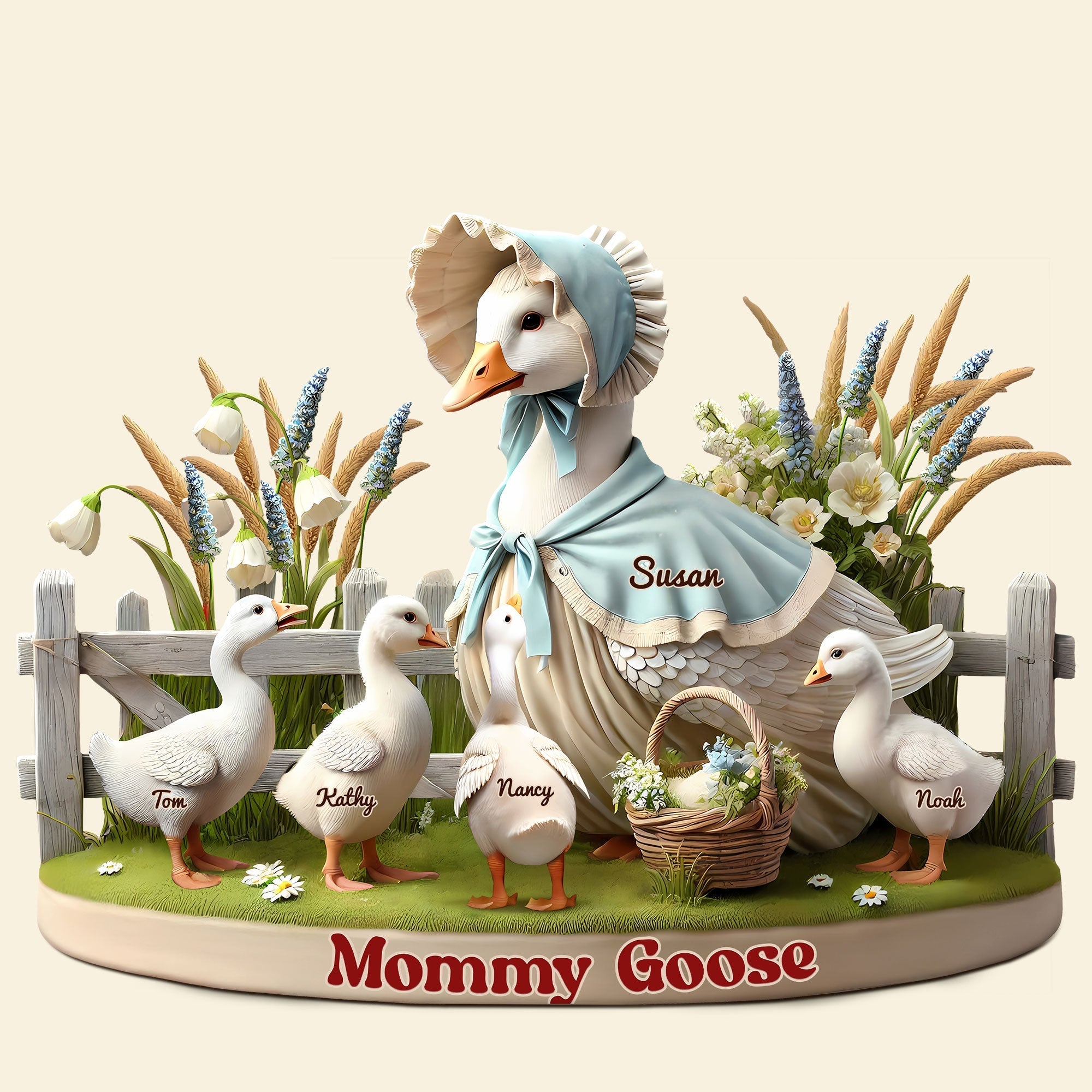 Goose Mom Plaque - Personalized Gifts For Mom 05qhti180425 Bonnet lady
