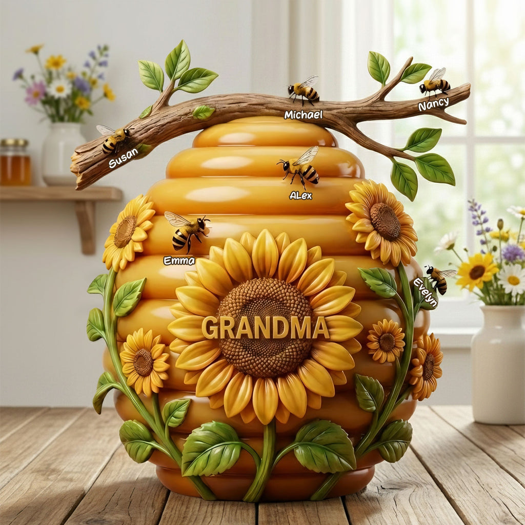 BeeHive Mom And Kids Acrylic Plaque - Personalized Gifts For Mom, Grandma Plaque 03TOTI050226