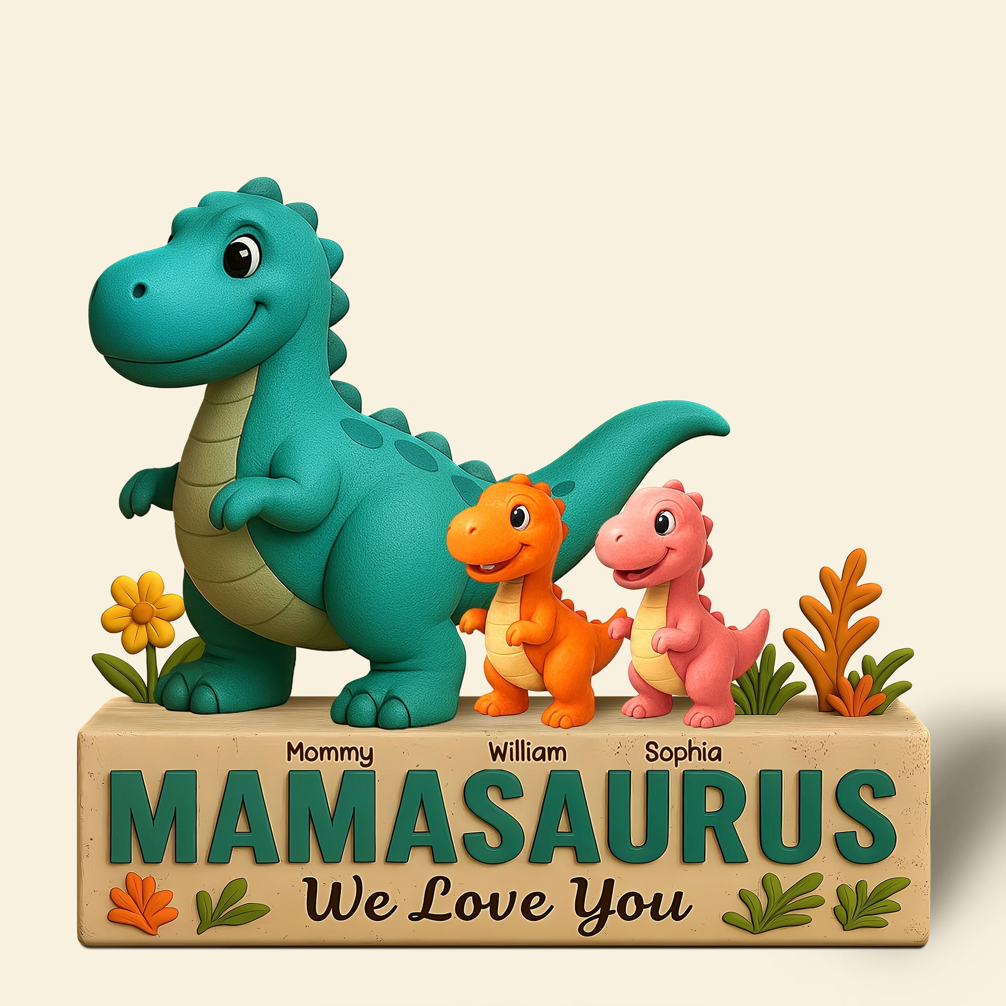 Personalized Gifts For Mom Plaque Mamasaurus We Love You 05nati140425