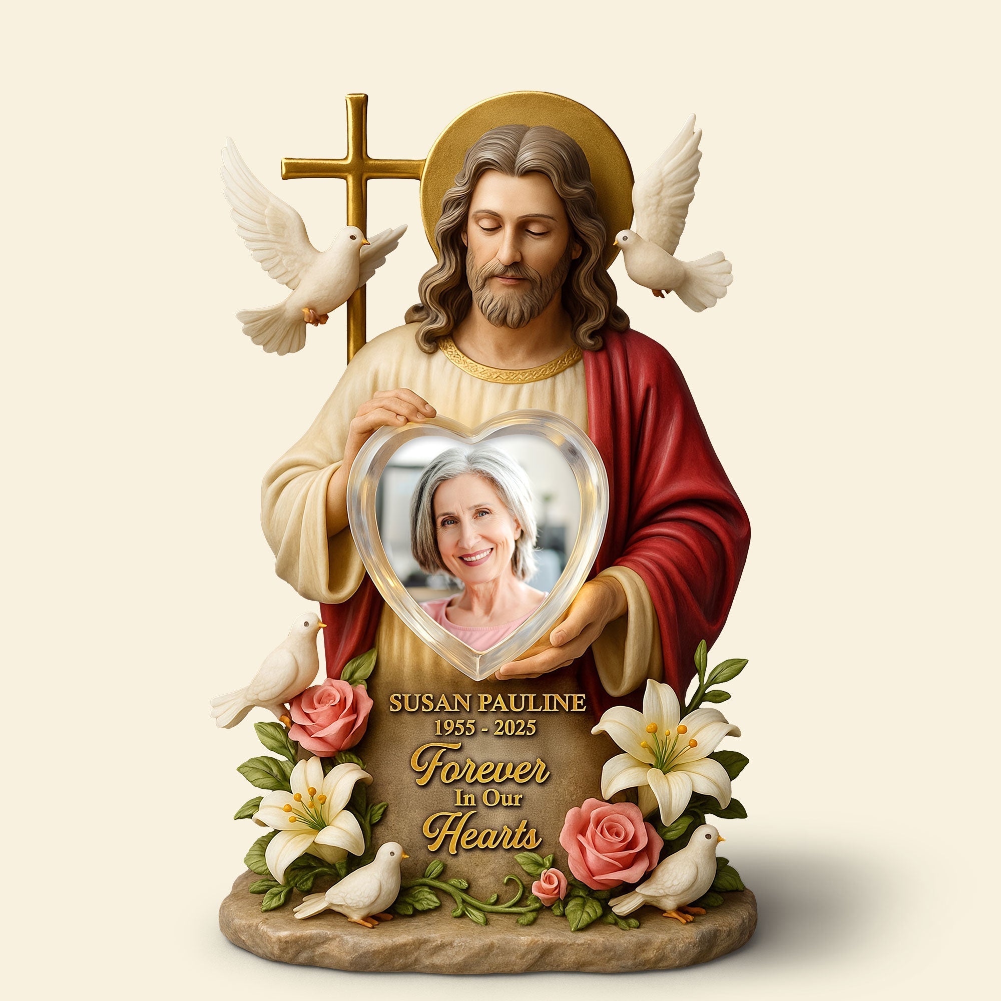 Memorial Jesus Plaque - Custom Photo Gifts For Jesus Lovers 01huti030625