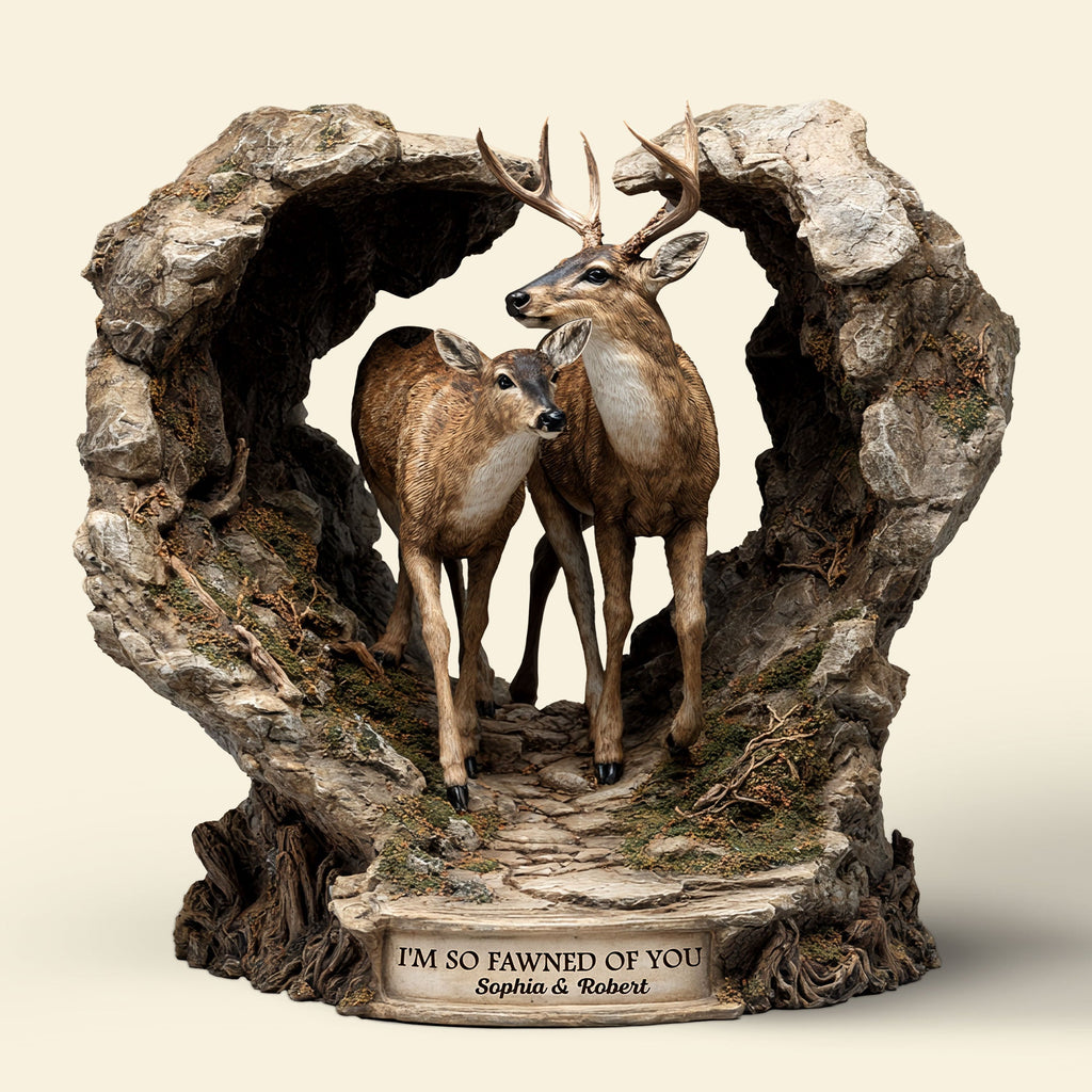 Deer Couple Plaque - Personalized Gifts For Couple 04tgti090625