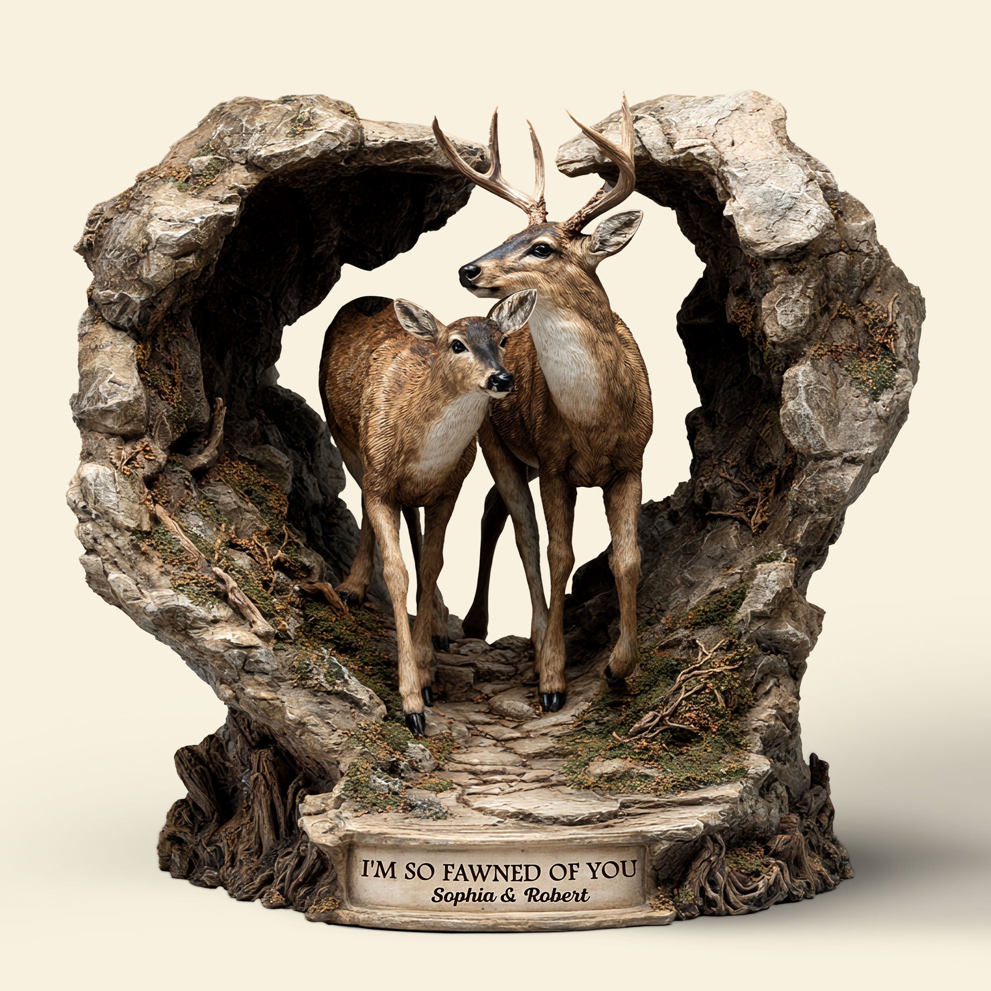 Deer Couple Plaque - Personalized Gifts For Couple 04tgti090625