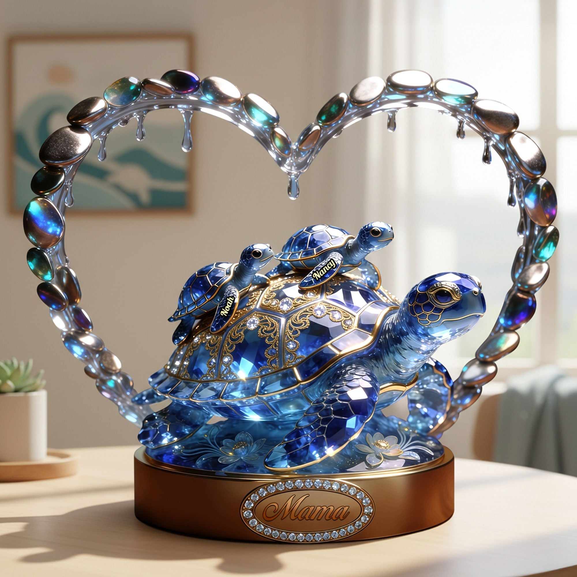 Ocean Turtle Acrylic Plaque - Personalized Gift For Grandma/Mom 05TGTI090226