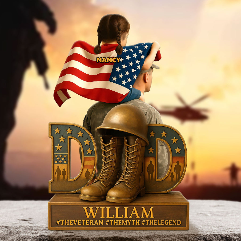 Veteran Dad Plaque - Personalized Gifts For Dad 02ohti090525
