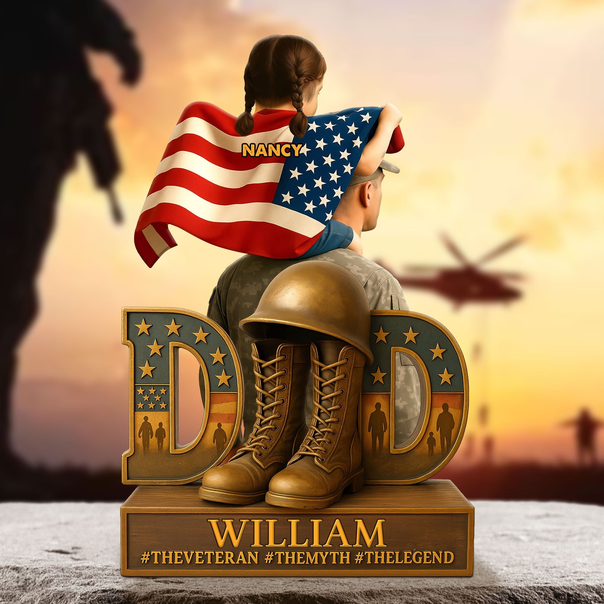 Veteran Dad Plaque - Personalized Gifts For Dad 02ohti090525