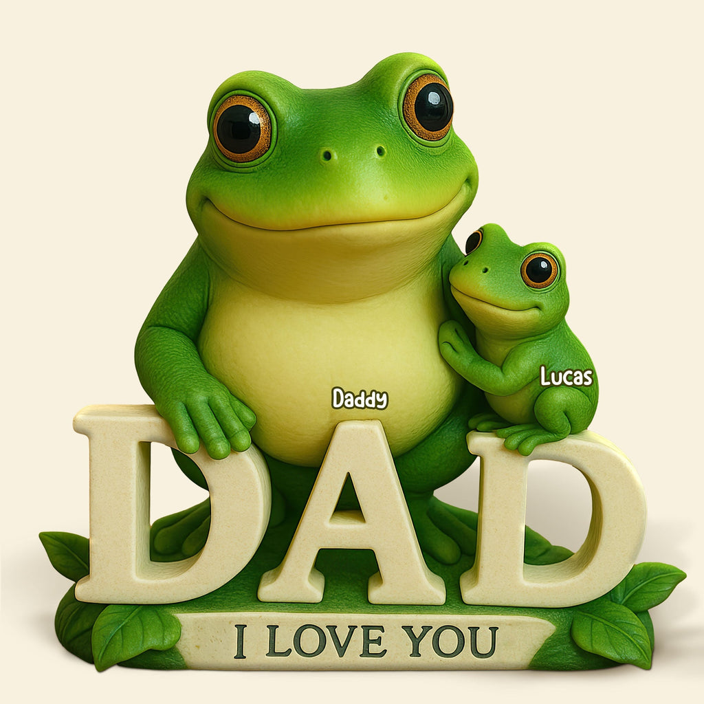 Frog Dad Plaque - Personalized Gifts For Dad 02huti100525