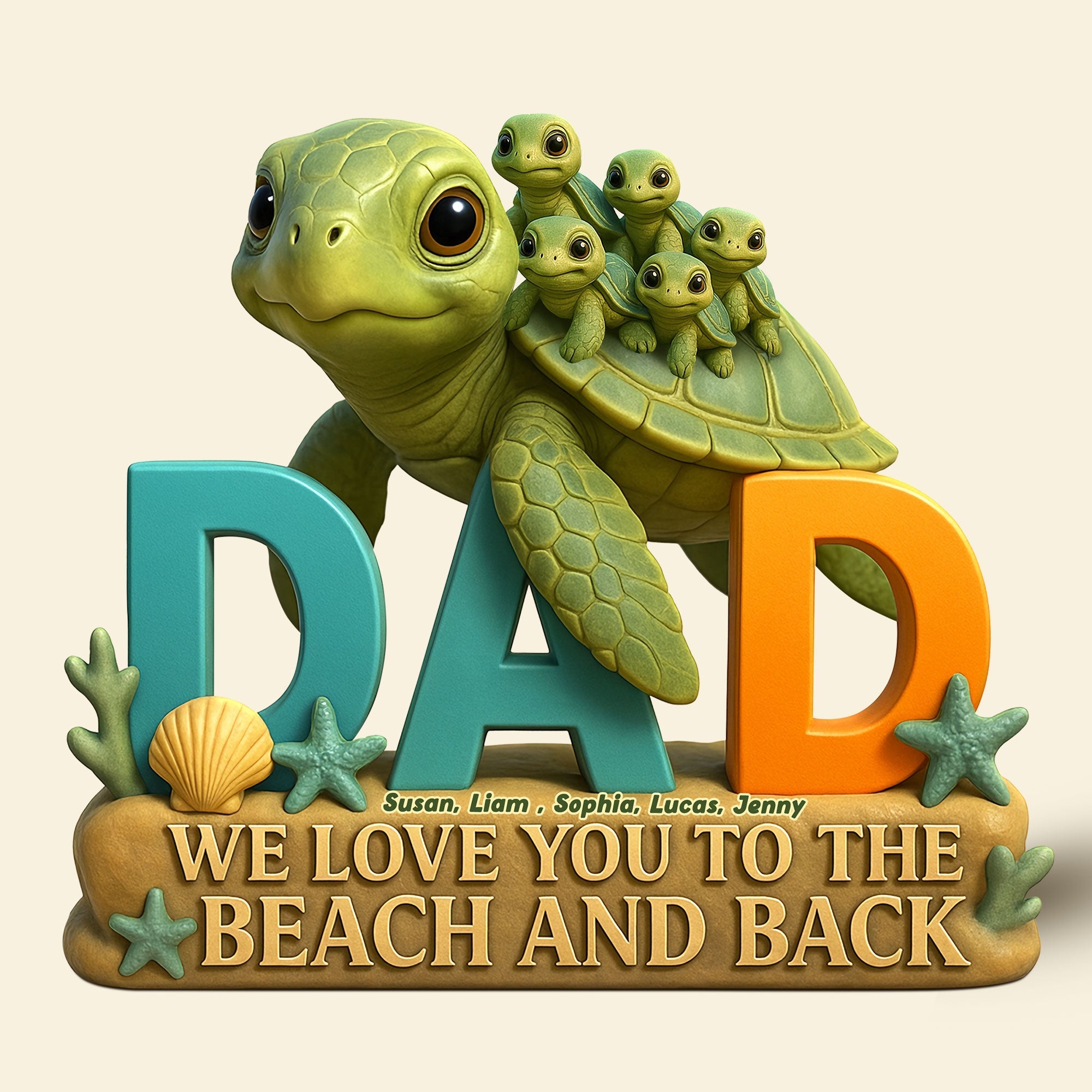 Turtle Dad Acrylic Plaque - Personalized Gifts For Dad 04TGTI030525