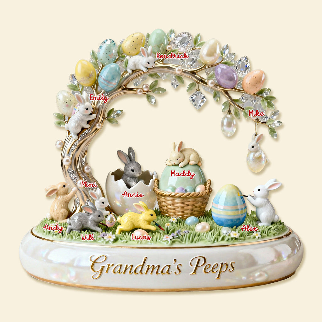 Cute Rabbit Under Easter Tree, Personalized Gifts For Grandma & Other Family Members 01qhmg300126
