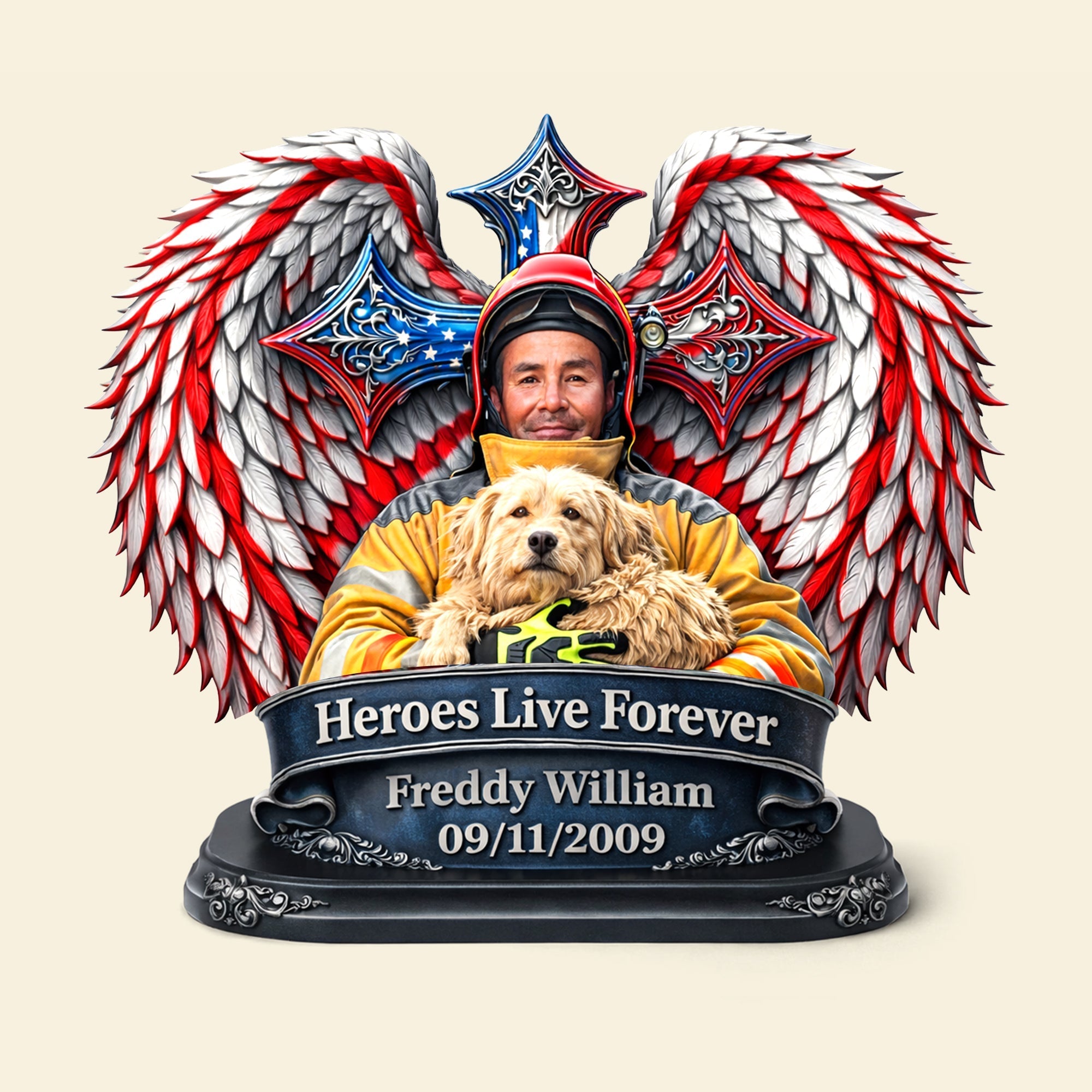 Heroes Live Forever Acrylic Plaque - Personalized Memorial Gift For Firefighter 01HULU300126