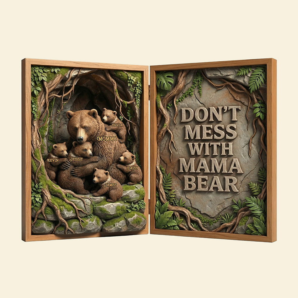 Mama Bear Acrylic Plaque - Personalized Gifts For Mom 02hyta100226