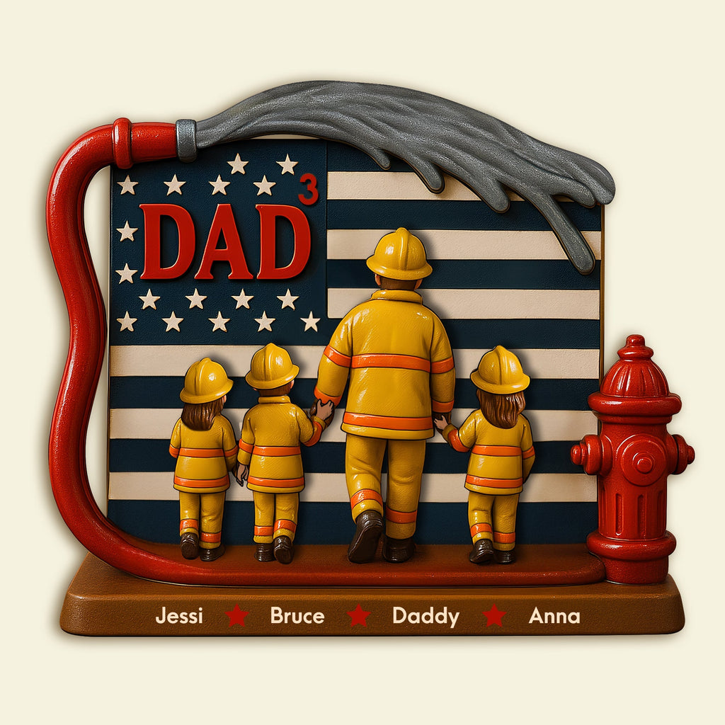 Firefighter Dad Acrylic Plaque - Personalized Christmas Gifts For Dad 02TOLU260425