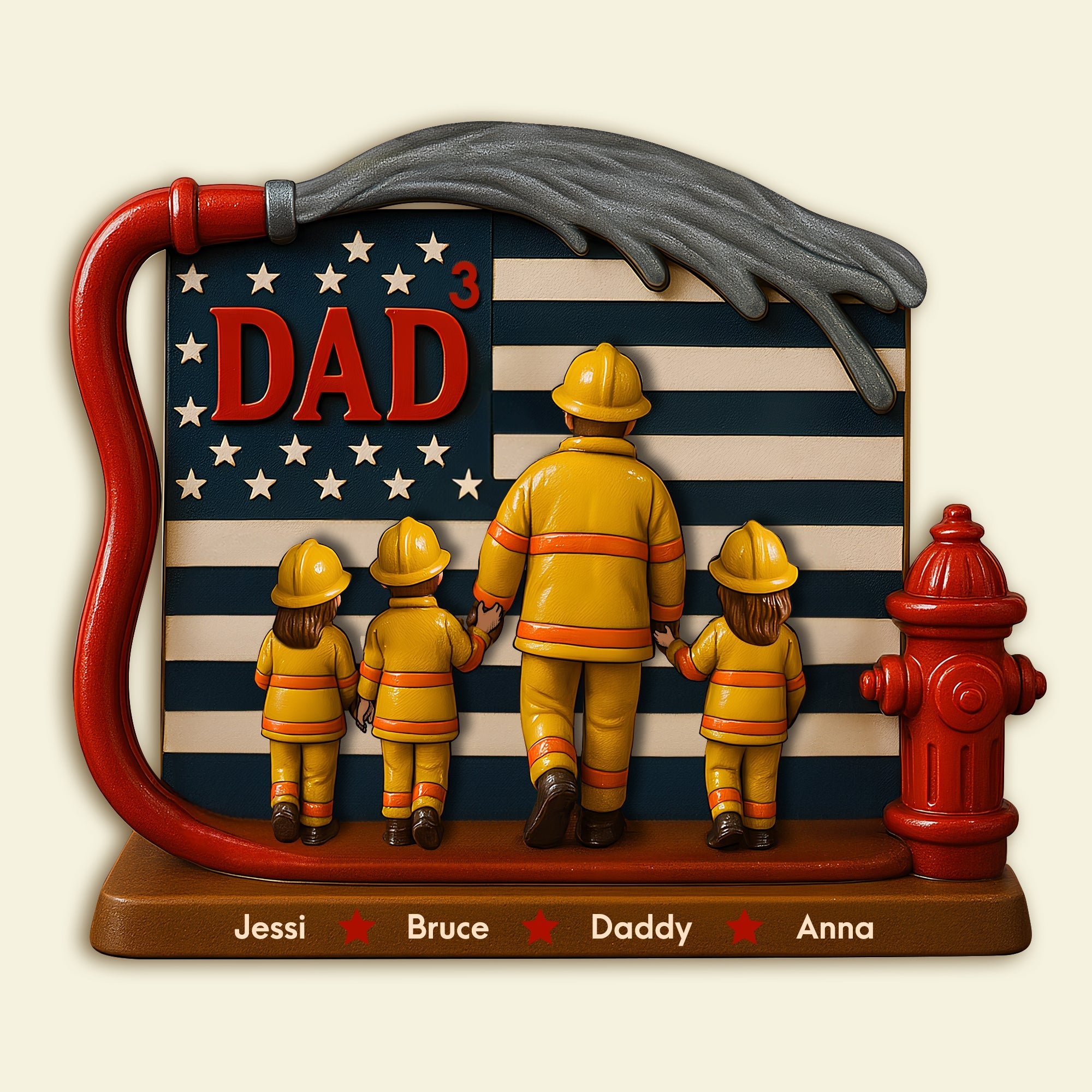 Firefighter Dad Acrylic Plaque - Personalized Christmas Gifts For Dad 02TOLU260425